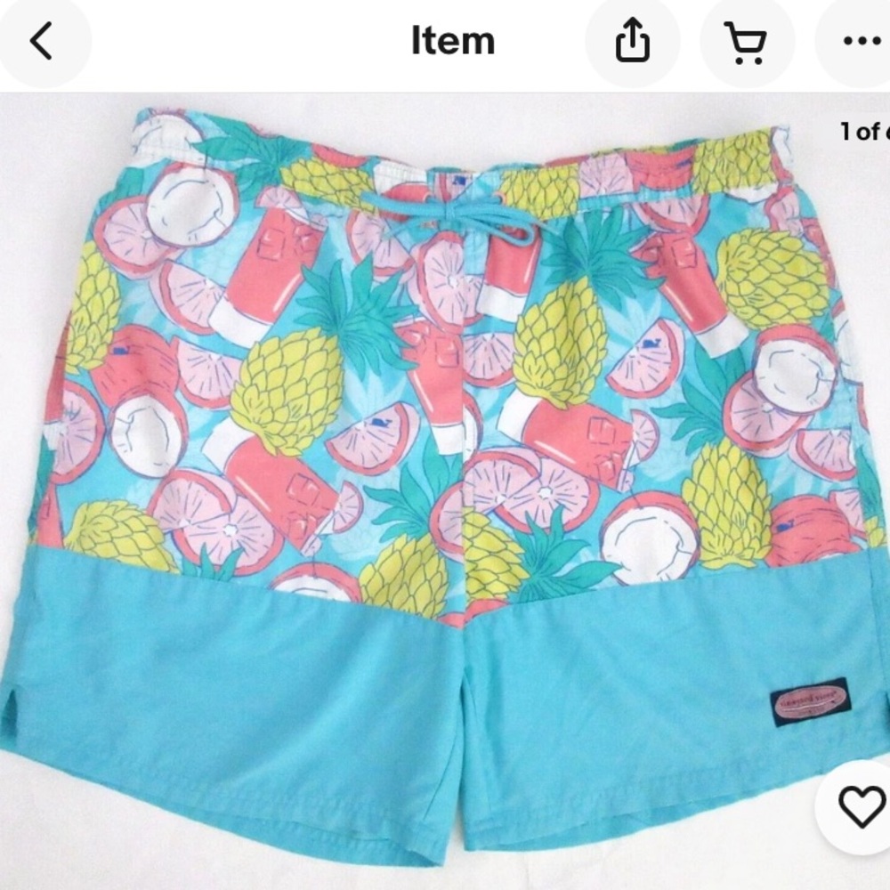 Vineyard Vines Men’s Pieced Bahama Mama Chappy Swim Trunks, size L